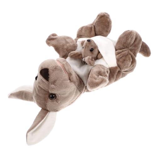 Yardwe Handpuppe Süße Weiche Känguru Puppe Tierspielzeug Tierhandpuppen Plüschhandpuppen Geschichtenerzählhandpuppen Kreatives Puppenspielzeug Interaktives Eltern Rote Pp Baumwolle von Yardwe