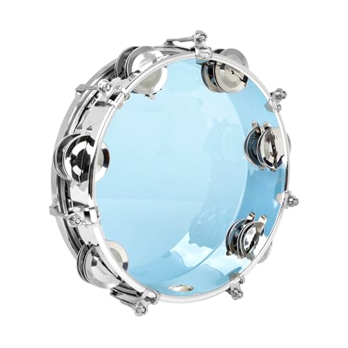 Yardwe Handtrommel mit Doppelreihen Schellen Transparenter Blauer Edelstahlrahmen Leichtes Percussion Instrument für Fördert Koordination und Musikalische Früherziehung Yardwe Handtrommel mit Doppelreihen Schellen Transparenter Blauer Edelstahlrahmen Leichtes Percussion Instrument für Fördert Koordination und Musikalische Früherziehung von Yardwe