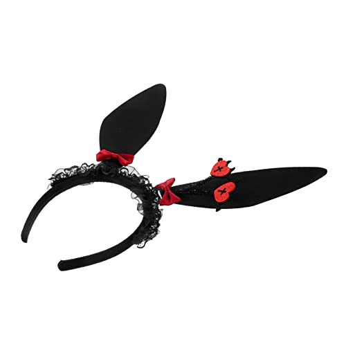 Yardwe Hasenohren Haarreif Halloween Kopfschmuck Cosplay Stirnband Karneval Party Zubehör für Damen und Erwachsene von Yardwe