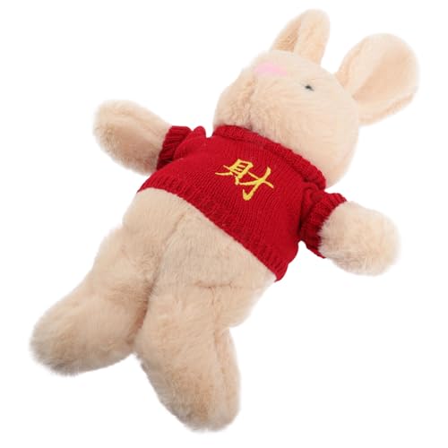 Yardwe Hasenpuppe ausgestopftes Kaninchen Kaninchen-Maskottchen-Plüschtier Kuscheltier für Cuddly Bunny bequemes Kinderspielzeug Kinderzubehör PP Baumwolle Brown von Yardwe