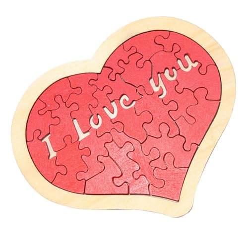 Yardwe Herz Puzzle aus Holz Interaktives Puzzle für Kleinkinder Fördert Hand Auge Koordination Valentinstagsgeschenk für Eltern von Yardwe