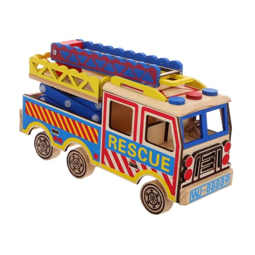 Yardwe Holz Feuerwehrauto mit Leiter Kran Multifunktionales Modell für Kleinkinder Lehrreiches Kinderspielzeug Farbenfrohes Design Fördert Kreativität und Fantasie Yardwe Holz Feuerwehrauto mit Leiter Kran Multifunktionales Modell für Kleinkinder Lehrreiches Kinderspielzeug Farbenfrohes Design Fördert Kreativität und Fantasie von Yardwe