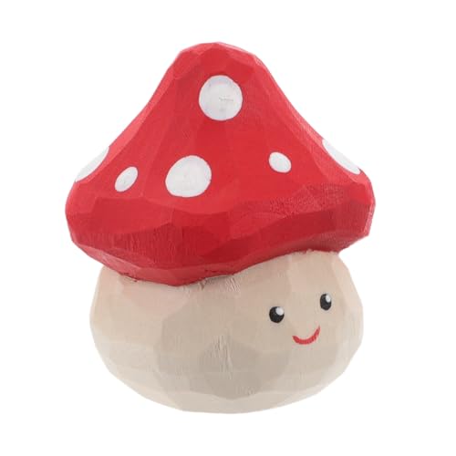 Yardwe Holz Figur für Kinderzimmer Realistisches Mini Pilzspielzeug Dekoration für Puppenhäuser und Blumentöpfe Niedliche Geburtstagsgeschenke für Kleine Sammler von Yardwe