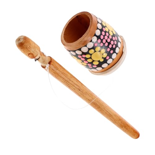 Yardwe Holz Frosch Guiro Traditionelles Musikinstrument für Erwachsene Handgefertigter Klangfrosch mit Holzhammer Fördert Kreativität und Rhythmus Einzigartiges Musikdekor von Yardwe