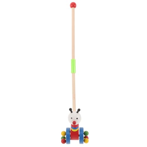 Yardwe Holz Schiebewagen für Kleinkinder Farbige Laufhilfe mit Cartoon Design für Junge Mädchen Fördert Motorischen Fähigkeiten Langlebig und Praktisch für Drinnen von Yardwe