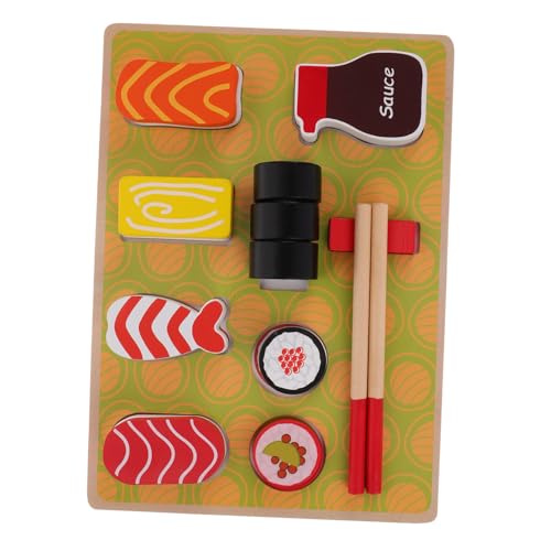 Yardwe Holz Sushi Set für Realistisches Rollenspiel Küchenzubehör Fördert Kreativität und Motorische Fähigkeiten für Fantasievolles und Hand Auge Koordination von Yardwe