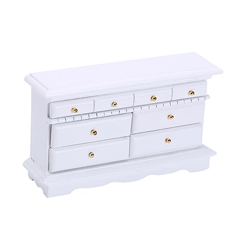 Yardwe Holz Tv Schrank Nachttisch DIY Miniaturdekoration Für Mini Accessoires Puppenhaus Einrichtung Puppenmöbel Zubehör von Yardwe