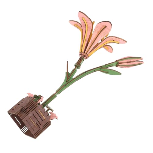 Yardwe Holzpuzzle Blumenstrauß 3D Puzzle Lilie Kunstblume DIY Puzzle Für Erwachsene Botanisches Holz Bastelset Blumenstrauß von Yardwe