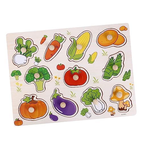 Yardwe Holzpuzzle Gemüse für Kleinkinder Pädagogisches Holz Jigsaw Puzzle Kreatives Geduldsspiel für Jungen und Mädchen Fördert Denkvermögen und Beobachtung Teiliges von Yardwe