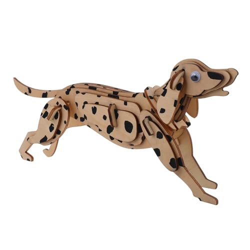 Yardwe Holzpuzzle Hund Dalmatiner Modell Kreatives Holzspielzeug für Desktop Dekoration Tierförmiges Puzzle für und Charmantes DIY für Altersgruppen von Yardwe
