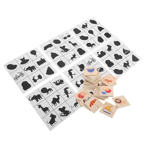 Yardwe Holzpuzzle für Kleinkinder Tier Schatten Matching Kognitiven Fähigkeiten Motorischen Fertigkeiten und Tiererkennung für Frühe Bildung und Spielspaß von Yardwe
