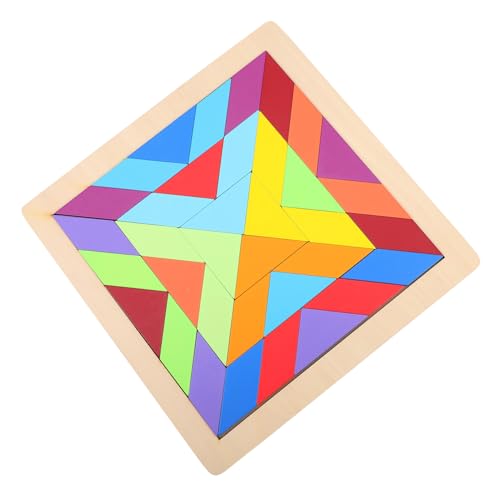 Yardwe Holzspielzeug Puzzle aus Natürlichem Holz Buntes Geometrisches Lernspiel für Kleinkinder Fördert Farb und Formerkennung Sicher Lackiert Pädagogisches Eltern Junge Mädchen von Yardwe