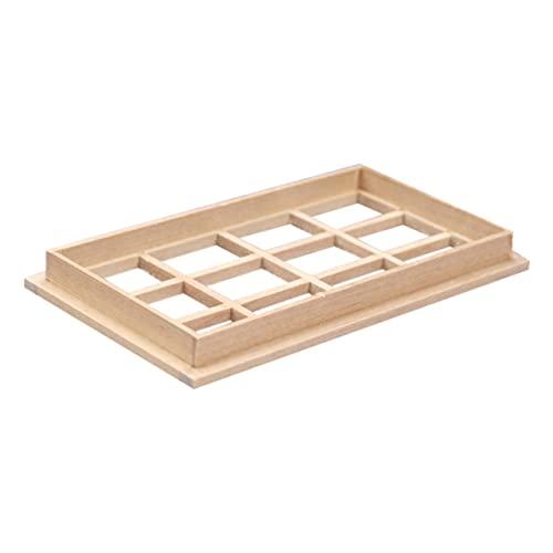 Yardwe Holzstil Puppenhaus Deko Zubehör Handgefertigte Mini Fenster für DIY Puppenmöbel Geeignet als Fotorequisite und Schreibtischornament Kindgerechtes Bastelset von Yardwe