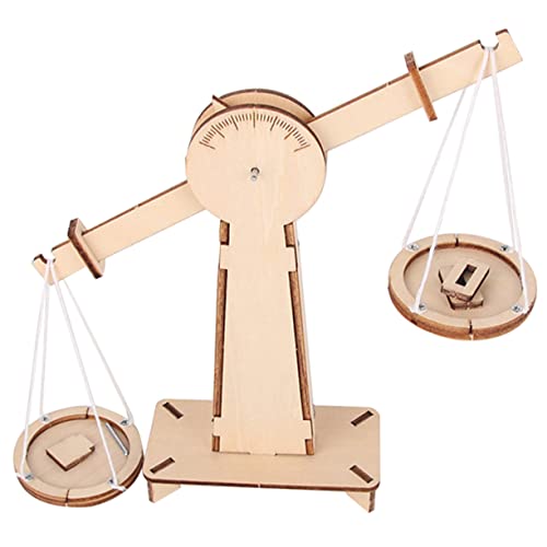 Yardwe Holzwaage DIY für Wissenschaftsexperiment aus Hochwertigem Holz Interaktive Montessori Lernhilfe Mathematik und Naturwissenschaften Handgemachtes Experimentiermaterial für Jungen von Yardwe