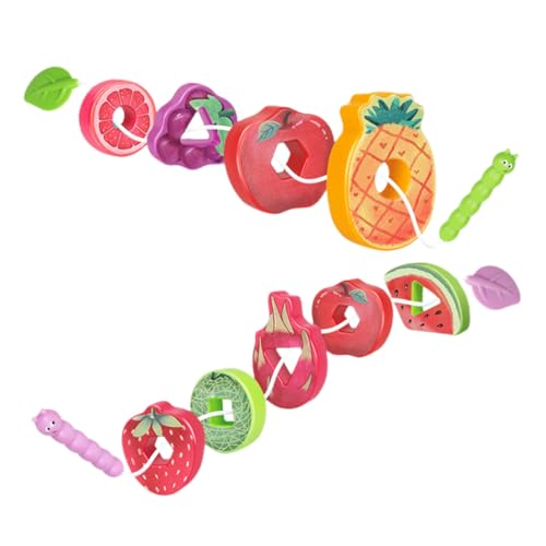 Yardwe Interaktives Fädelspielzeug für Lustiges Obst Fädelspielzeug und Formenerkennung Lernspielzeug für Kreative Hand Augen Koordination Sicheres und Langlebiges Material von Yardwe