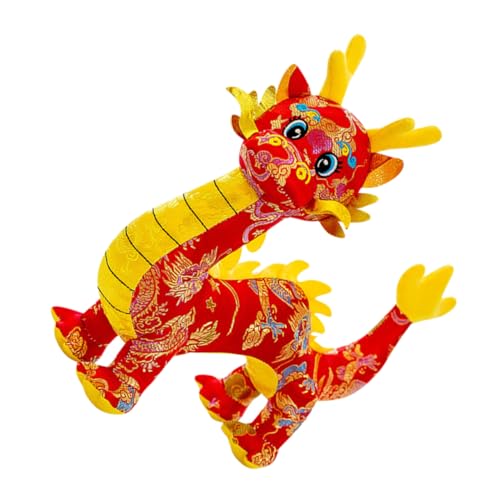 Yardwe Jahr Der Drachen-Maskottchen-Puppe Cartoon Ausgestopfter Drache Drachen-neujahrsspielzeug Drache Gefülltes Puppenspielzeug Chinesisches Neujahrsmaskottchen Stoff von Yardwe