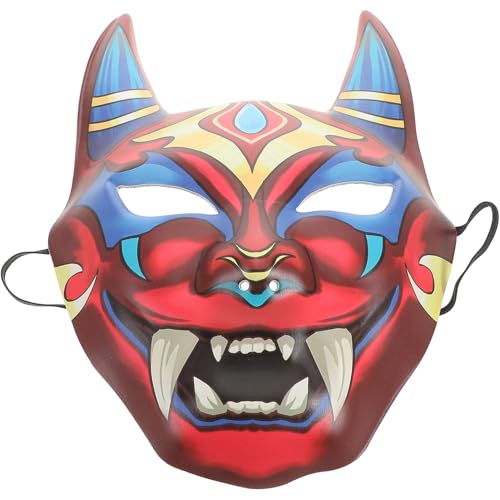 Yardwe Japanische Oni Maske für Halloween Authentische Cosplay Maske für Bühnenaufführungen für Partys und Kostüm Events Unisex Design mit Einzigartigem Visuellen von Yardwe