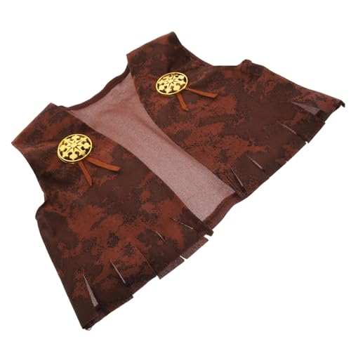 Yardwe Jeansjacke -Outfit Karnevalskostümweste Halloween-Party verkleiden Cowboy -Cosplay -Jungs Rollenspielkostüm für Jungen Western Wear Kostüm für Kind Gestrick Braun von Yardwe