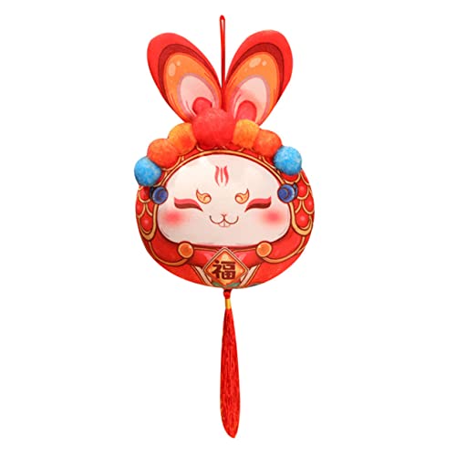 Yardwe Kaninchen-Maskottchen-Puppe Chinese New Year Rabbit chinesische neujahrsdekoration spielzeuge plüschtier Ausgestopftes Hasen-Maskottchen- Kaninchengefüllter rot von Yardwe