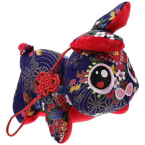 Yardwe Kaninchengefüllter Hasen-stofftier Entzückendes Häschendekor Ausgestopftes Hasenspielzeug Hasenpuppe Kaninchen-Maskottchen- Blue Plüsch von Yardwe