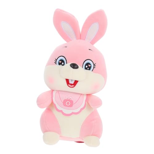 Yardwe Karikatur gefülltes Kaninchen plüschhasen für hasenpuppe Haltbares Hasen stofftier Kuschelhäschen entzückender Plüschhase dekorativer Stoffhase PP Baumwolle Rosa von Yardwe