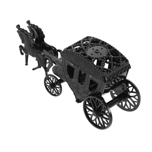 Yardwe Kasten Süßigkeiten Box Kinderwagen Herzstück Wagenmittelstücke für Tische Kutschenmittelstücke königliche Bonbonschachteln Herzstück der Kürbiskutsche Plastik Black von Yardwe