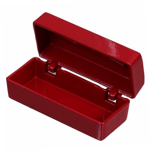 Yardwe Kasten kleine Werkzeugkiste modern Szene winzig Gebäude Mini-Puppenhaus-Zubehör Puppenhausminiaturen Miniatursachen Mini-Puppenhaus- Legierung rot von Yardwe