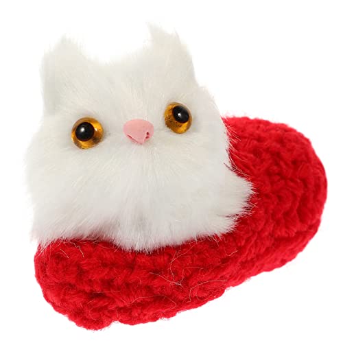 Yardwe Katzenschmuck Plüsch Interaktives Katzenspielzeug Drinnen Für Katzen Lustiges Katzenminze- Spielerisch Kätzchenspielzeug Für Wohnungskatzen Knuddelig Garn Rot von Yardwe