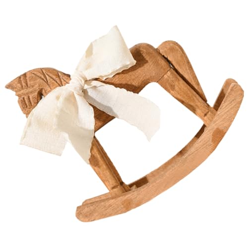 Yardwe Kiefernholz -schaukelpferd Deko Schaukelpferd Ornament Schaukelpferd Aus Holz Holzornamente Hölzernes Schaukelpferd Für Kleinkind Altes Schaukelpferd Schleife Light Brown von Yardwe