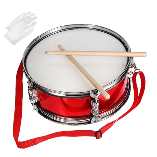 Yardwe Kindertrommel Set mit Trommelstöcken Drum Gurt und Handschuhen für Kleinkinder von Rhythmus und Konzentration Drinnen und Draußen von Yardwe
