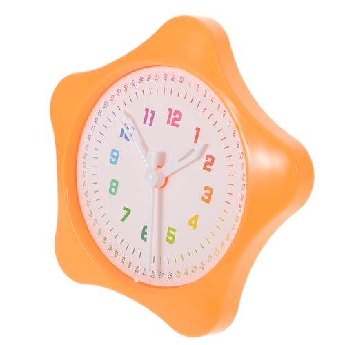 Yardwe Kinderuhr Modell Lehruhr Für Lernuhr Kleine Klassenzimmer Schuluhr Anzeigemodell Zeituhr Lesen Lernen Frühes Lernspielzeug Kunststoff Orange von Yardwe