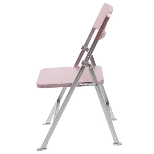 Yardwe Klappstuhlmodell Ministühle für Puppen Encanto Bruno Mini-Puppenstubenstühle Mini-Klappstuhl puppenhaus klappstuhl Bjd-Puppen männlich Plastik Rosa von Yardwe