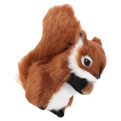 Yardwe Kleine Plüsch -eichhörnchen -Simulation Tiermodell Ornament Realistische Pelzige Eichhörnchen Mini Forest Tier Plüsch Eichhörnchen Spielzeug Entzückend Ausgestopfte Eichhörnchen von Yardwe