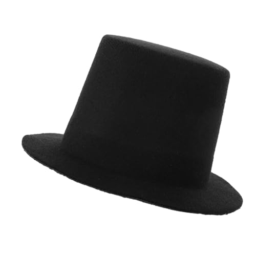 Yardwe Kleiner Hut Mini Party Zubehör Plüsch Mädchenpuppe Kleiner Zylinder Puppe obere Kappe Puppenhüte für Handwerk Schneemannmütze selber Machen Puppenhaushüte Eva Black von Yardwe