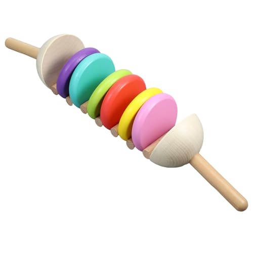 Yardwe Kleines Holzspielzeug für Handheld Kastagnetten Musikinstrument für Kleinkinder Fördert Musikalität und Hand Augen Koordination Sicheres Material Leuchtende Farben für Spiel und von Yardwe