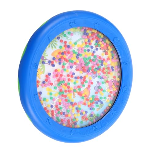 Yardwe Kleinkindspielzeug Babyspielzeug Kleinkindinstrumente Musikinstrumente Ozeanwellen Perlentrommel Kindertrommeln Frühkindliche Bildungsmaterialien Yoga Trommel Kunststoff Blau von Yardwe
