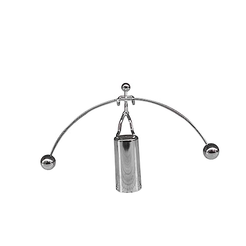 Yardwe Kreativer Metall Swing Gewichtheber Desktop Deko Figur für Büro Zuhause Entspannendes Stilvoller Kleiner Mann Geschenkidee für Freunde Familie Silber von Yardwe
