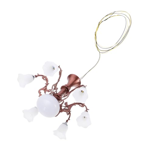 Yardwe Kronleuchter für Dekoration Elegante Hängeleuchte mit Glatter Oberfläche für Sandkasten Wohnzimmer und Puppenlampen Antik Weißlicht Yardwe Kronleuchter für Dekoration Elegante Hängeleuchte mit Glatter Oberfläche für Sandkasten Wohnzimmer und Puppenlampen Antik Weißlicht von Yardwe