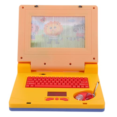 Yardwe Laptop Lerncomputer mit Realistischem Design LED Musik Standardtastatur Kompakt und Leicht Fördert Kognitive Entwicklung und Spielerisches Lernen Gelb von Yardwe