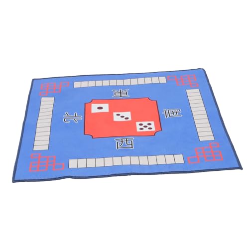 Yardwe Mahjong Tischmatte rutschfeste Tischabdeckung aus Strapazierfähigem für Mahjong Spiele Blaue Farbe Schalldämpfend für Zuhause und Unterwegs von Yardwe