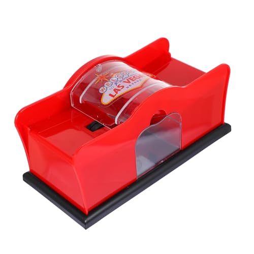 Yardwe Manuelle Kartenmischmaschine mit Kurbel Roter Kartenmischer für Poker Bridge Party Spielkartenhalter für Erwachsene und Gruppen Unterhaltung von Yardwe