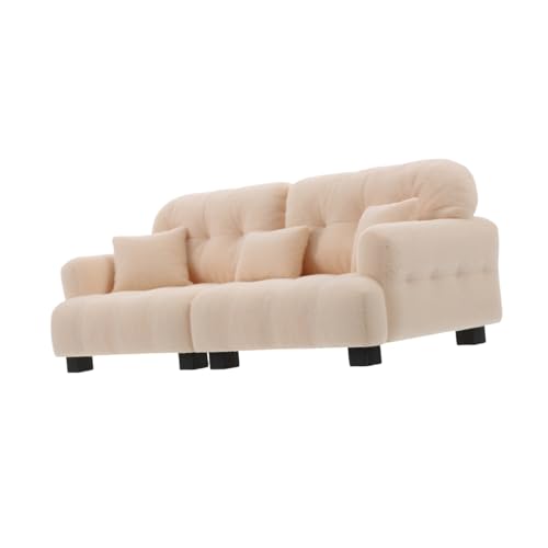Yardwe Maßstab Plüsch Couch für Puppenhaus Wohnzimmer Möbel Miniatur Möbelstück Cremefarbenes Design für Kinderzimmer Dekoration Yardwe Maßstab Plüsch Couch für Puppenhaus Wohnzimmer Möbel Miniatur Möbelstück Cremefarbenes Design für Kinderzimmer Dekoration von Yardwe
