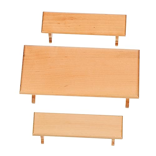 Yardwe Maßstab Umweltfreundlicher Miniatur Tisch und Stuhl Kindersicheres Holzspielzeug für Jungen und Mädchen Kreatives Kinderzimmer Geschenkidee von Yardwe