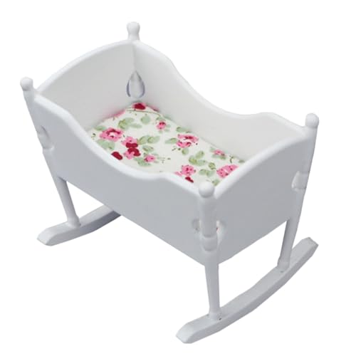 Yardwe Maßstab Weiß Kleines Gitterbett Modell für Puppenhaus Dekoration Detailreiche Miniatur Kinderbett für DIY Bastler und Wohnzimmerschmuck Yardwe Maßstab Weiß Kleines Gitterbett Modell für Puppenhaus Dekoration Detailreiche Miniatur Kinderbett für DIY Bastler und Wohnzimmerschmuck von Yardwe