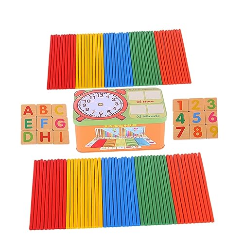 Yardwe Mathematik Rechenstäbchen Set für Holzstäbchen Buchstabenblöcke Geometrische Muster Zahlensymbole Formel Tabelle Pädagogisches Lernspielzeug für Frühe Mathematikförderung im von Yardwe
