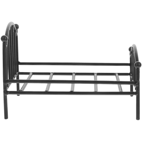 Yardwe Metallbett für Puppenhaus Schwarz Vielseitiges Puppenhausmöbel Zubehör für Schlafzimmer Szenen Perfektes für Puppenliebhaber Yardwe Metallbett für Puppenhaus Schwarz Vielseitiges Puppenhausmöbel Zubehör für Schlafzimmer Szenen Perfektes für Puppenliebhaber von Yardwe