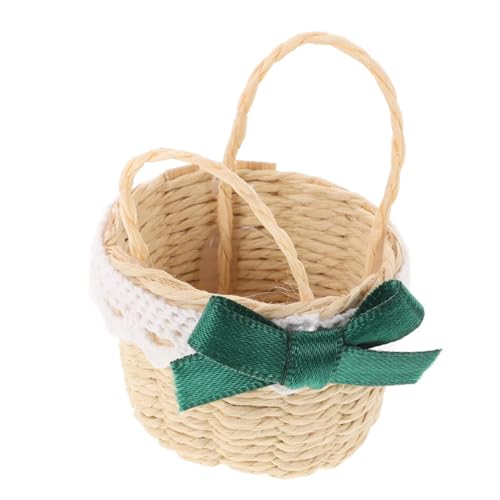 Yardwe Mini Bambuskorb Handgewebt Puppenhaus Bastelset Mini Puppen Kleiner Korb Miniatur Puppenhaus Bausatz Party Für Miniatur Korbspielzeug Mini Gewebte Körbe Miniatur von Yardwe