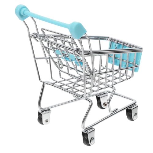 Yardwe Mini Einkaufswagen Aus Kleiner Supermarktwagen Für Puppenhausdekoration Kompaktes Design Rollenspiele Und DIY Projekte von Yardwe
