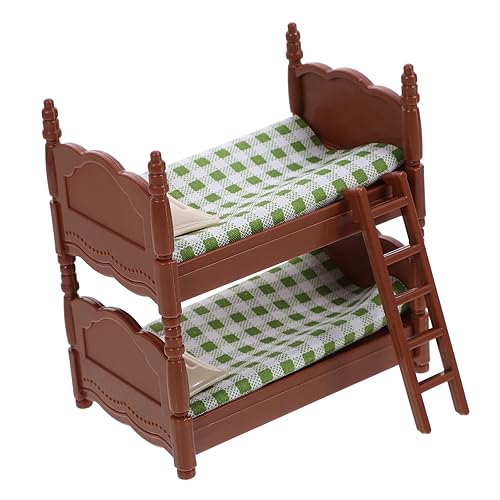 Yardwe Mini-Etagenbett-Kinderspielzeug für Toys Toys Koje Mini-Bett- winzig puppenhaus Puppenstubenmöbel aus Kunststoff Mini-Möbelmodell Plastik Green von Yardwe