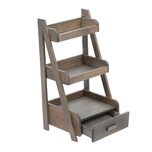 Yardwe Mini House Lagiges Regal Für Blumenvasen Dekorativer Blumentopfhalter Für Puppenhäuser Miniaturmöbel Im Vintage Stil Für Kreative Gestaltung Von Wohnräumen von Yardwe